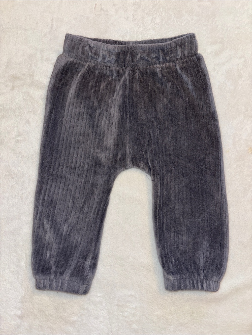 Carters 6-9 month Kids Cozy Ribbed Velvet Jogger Pants - Gray